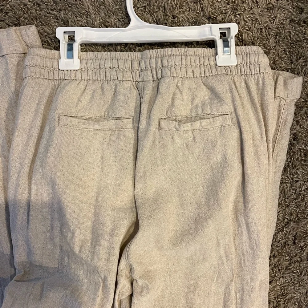 OLD NAVY Tan Cream Khaki Elastic Waist Straight Leg Jogger Ankle Pants - Picture 3 of 4